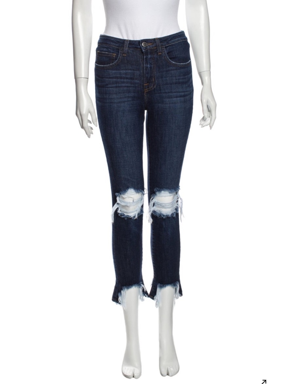 L’Agence Mid-Rise Straight-Leg Jeans Dark Wash